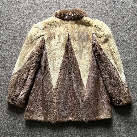 Vintage Jay Lennad Furs Two Toned Genuine Fur Coat Jacket Satin Lining Women S/M - Picture 2 of 14